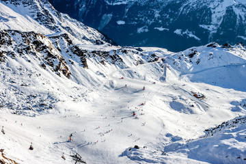 View down ski piste