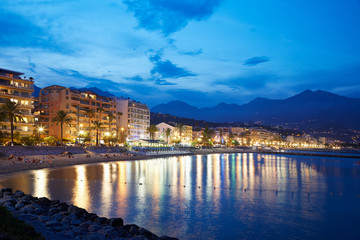 French riviera coast illuminated in a summer evening, Cap Martin