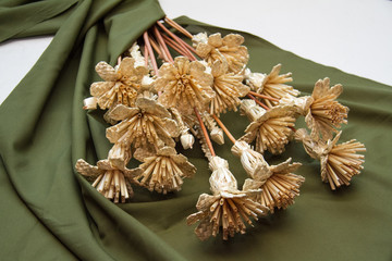 straw wattled flowers bouquet, national Belarusian creativity