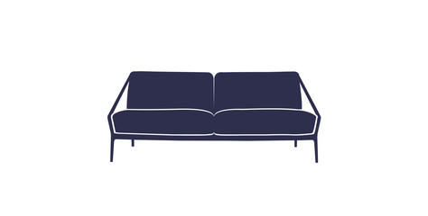 Colored sofa icon dark blue