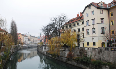 Fototapeta na wymiar Winter Ljubljana