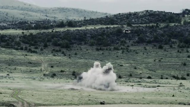 Slow Motion Explosion And Shockwave At Green Beret Training.