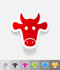 realistic design element. muzzle cow