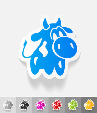 realistic design element. cow
