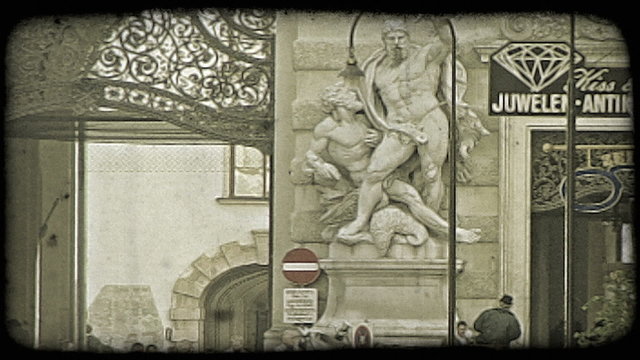 Vienna Statue 15. Vintage stylized video clip.