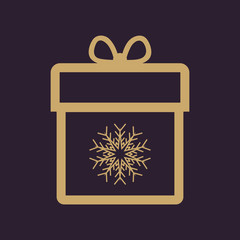 Gift box icon. Present symbol. Flat.