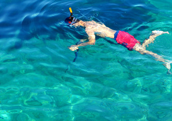 Spear Fishing with a snorkel