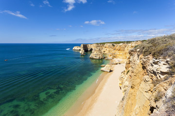 Idyllic beach praia da Marinha, Lagoa, Algarve