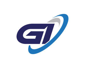 GI Letter Swoosh Icon Logo