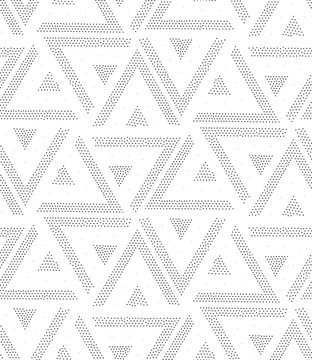 Halftone Triangular Pattern Vector. Abstract Transition Triangular Pattern  Wallpaper. Seamless Black And White Triangle Geometric Background. By  Pikepicture