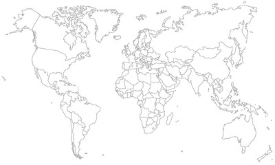 Weltkarte - in Grenzen - 100017995