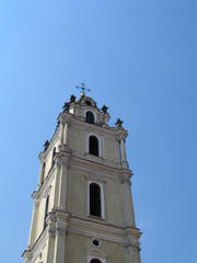 Fototapeta na wymiar Belfry of Vilnius St John church
