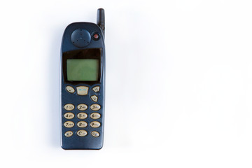 Old cellular phone. Vintage technology
