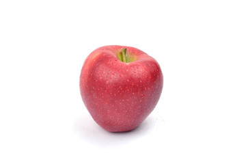 Red ripe apple on white background