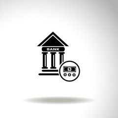 Pictograph of bank vector icon.