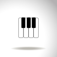 Piano keys vector icon.