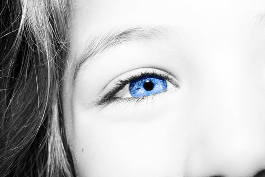 Beautiful insightful look blue eyes
