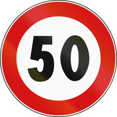 Road sign used in Italy - maximum speed limit
