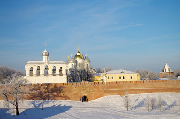 The bell tower of St. Sophia Cathedral in Veliky Novgorod