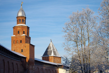 Fototapeta premium Kokui tower of Novgorod Kremlin in Veliky Novgorod, Russia