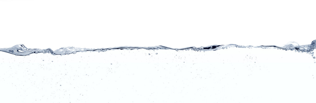 Water line surface against white background Stock Photo