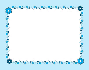 flower frame blue