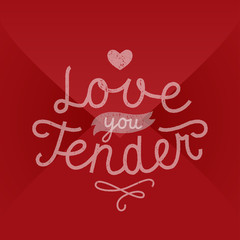 Naklejka premium love you tender message lettering on envelope