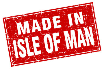 Isle Of Man red square grunge made in stamp