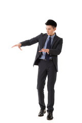 Holding pose of Asian business man