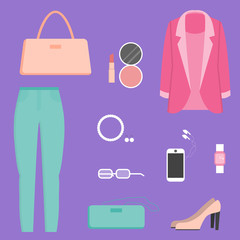 Clothes collection, vector illustration