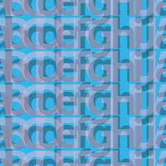 Seamless vector background with decorative transparent letters