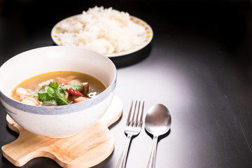 Tom Yum Gai, Spicy Chicken Soup,Thai food.