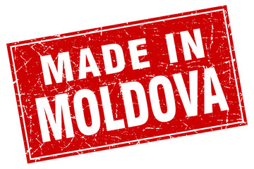Moldova red square grunge made in stamp