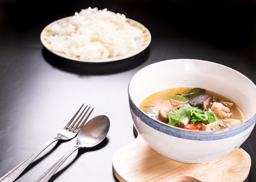 Tom Yum Gai, Spicy Chicken Soup,Thai food.