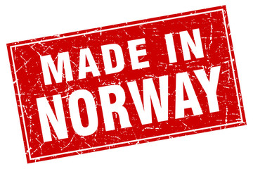 Norway red square grunge made in stamp