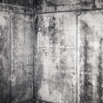 Abstract grungy gray concrete interior fragment