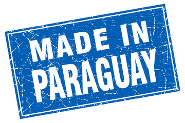 Paraguay blue square grunge made in stamp