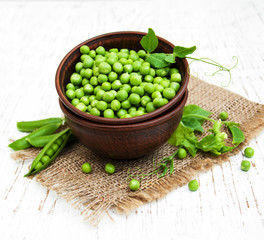 Bowl with fresh peas