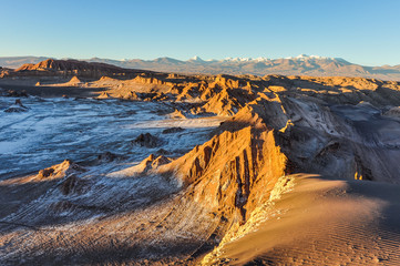 Sunset in the Moon Valley in the Atacama Desert, Chile
