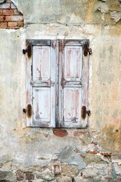 old window / old window with wooden shutter