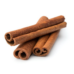 cinnamon stick spice isolated on white background closeup