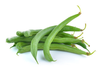 Green beans isolated on a white background
