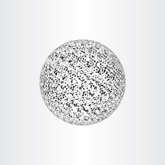 black globe ball with small particles