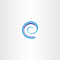 blue spiral letter e icon logo sign