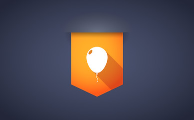 Long shadow ribbon icon with a balloon