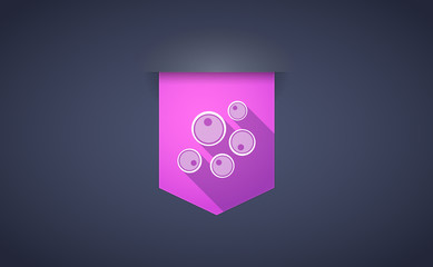 Long shadow ribbon icon with oocytes