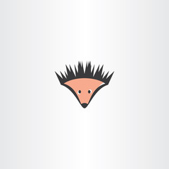funny hedgehog vector icon