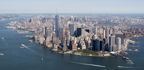 Fototapeta na wymiar Helicopter view of New York City.