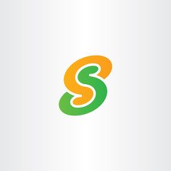 letter s green orange logo logotype vector icon