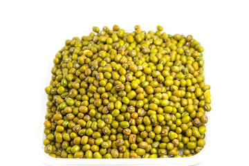 green beans  on white background